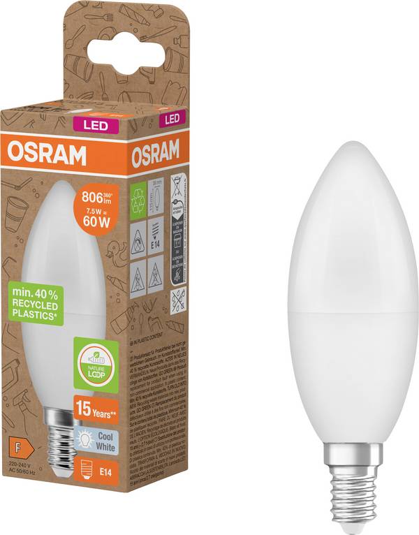 OSRAM HOMELIGHTING 4058075832022 LED EEK F (A - G) E14 Kerzenform 7.5 W = 60 W Neutralweiß (Ø x L) 39 mm x 115 mm  1 St.