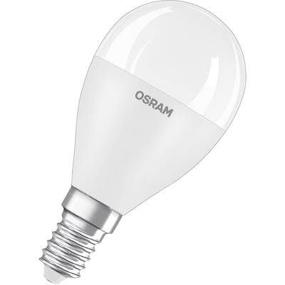 Eine weiße LED-Glühbirne mit silbernem Schraubsockel, auf der der Markenname 'OSRAM' steht.