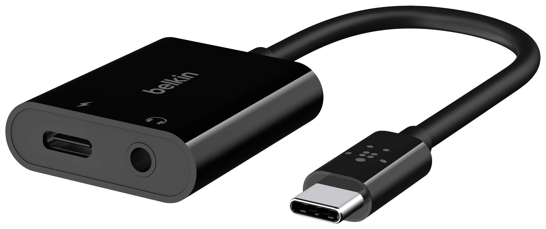 BELKIN RockStar 3,5-mm-Klinken-Audio & USB-C Ladeadapter - schwarz