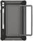 Schutzhülle für ein Tablet mit integriertem Stifthalter. Sie ist robust gebaut, schwarz und grau gefärbt und bietet seitlichen Schutz.