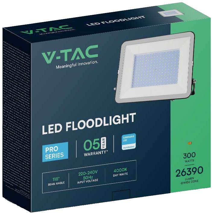 V-TAC VT-44300-B 10031 LED-Flutlichtstrahler EEK: F (A - G) 300 W Leuchtfarben: Tageslichtweiß-2