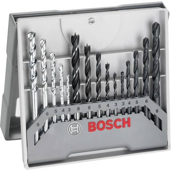 Bosch Accessories 2607017038 15teilig Universal-Bohrersortiment Metall, Stein, Beton, Holz, Mauerwerk 3 mm, 4 mm, 5 mm, 6 mm, 8 mm