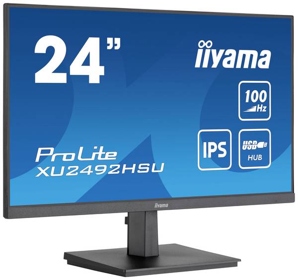 Iiyama ProLite XU2492HSU-B6 LED-Monitor  EEK D (A - G) 61 cm (24 Zoll) 1920 x 1080 Pixel 16:9 0.4 ms HDMI®, DisplayPort, Kopfhörer (3.5 mm Klinke), USB-A (USB 3.1 Gen 1) IPS LED