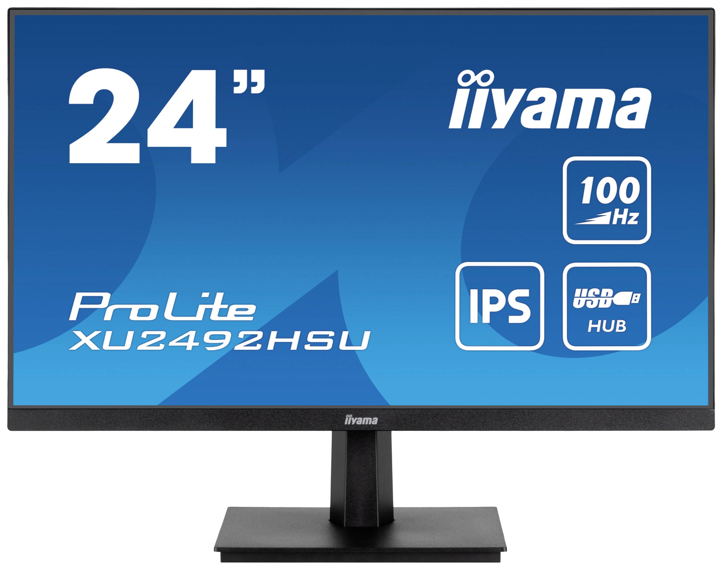 Monitor 'iiyama ProLite XU2492HSU': 24 Zoll, 100 Hz, IPS-Technologie mit USB-Hub.