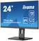 Ein schwarzer 24-Zoll-Monitor von iiyama mit ProLite-Technologie, 100 Hz und IPS-Display.