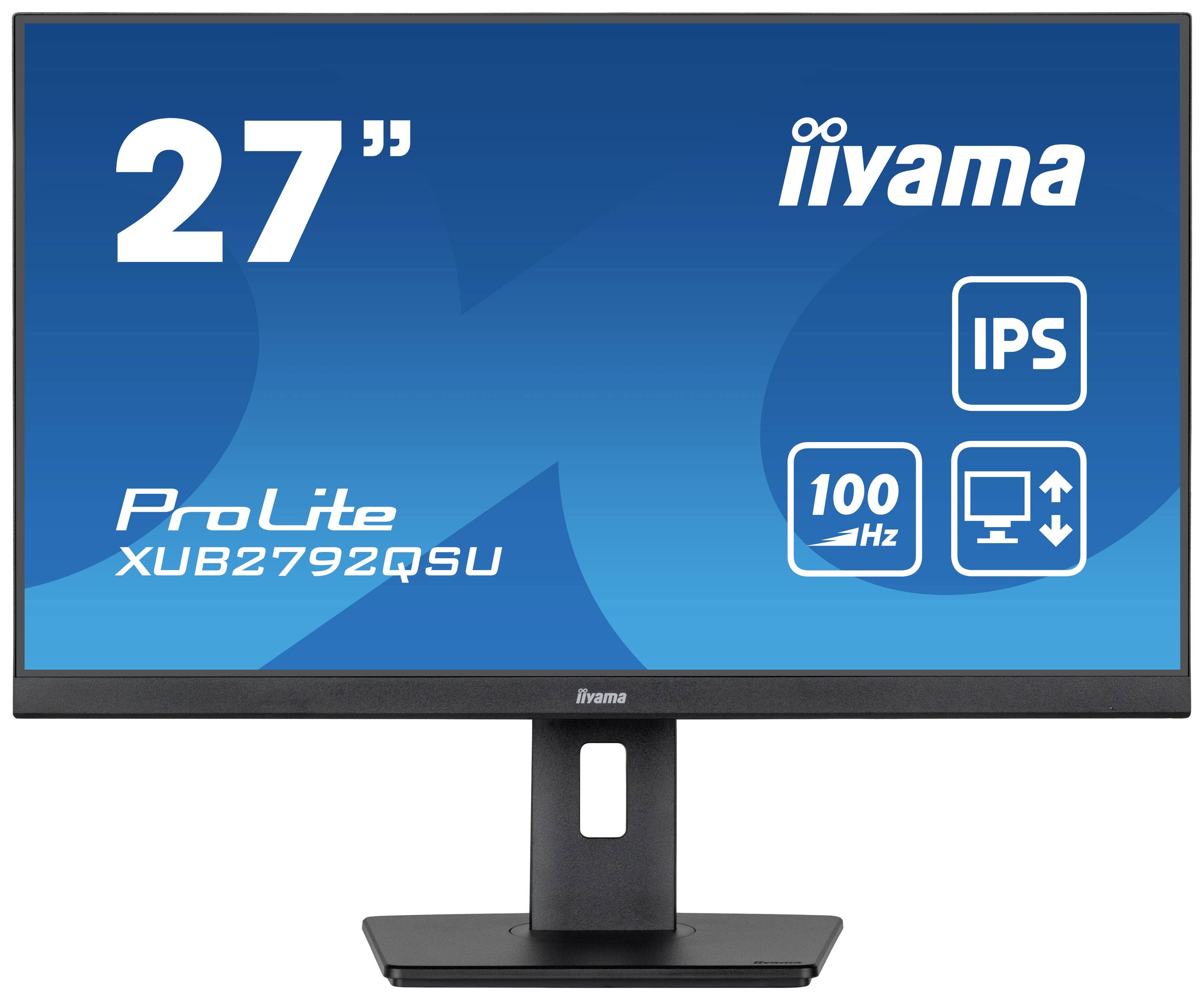'ProLite XUB2792QSU 27" Monitor von iiyama mit IPS-Panel und 100 Hz. Perfekt für flüssige Displaydarstellung in Arbeits- oder Gaming-Umgebungen.'