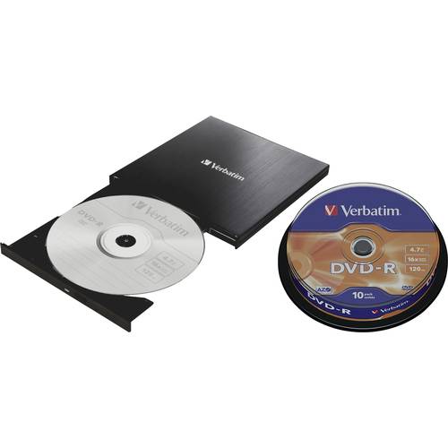 Verbatim Slimeline DVD-Brenner Extern Retail USB-A (USB 3.2 Gen 1) Schwarz