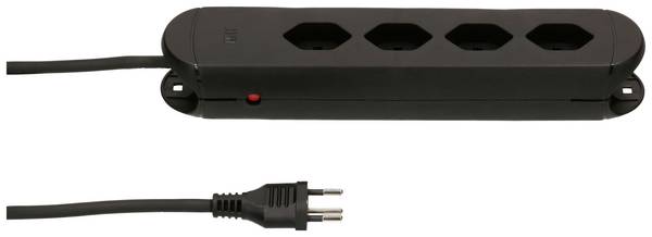 Construct-Line 165938 Steckdosenleiste  Schwarz CH-Stecker 1 St.