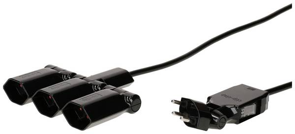 Max Hauri 166304 Steckdosenleiste mit Schalter  Schwarz CH-Stecker 1 St.
