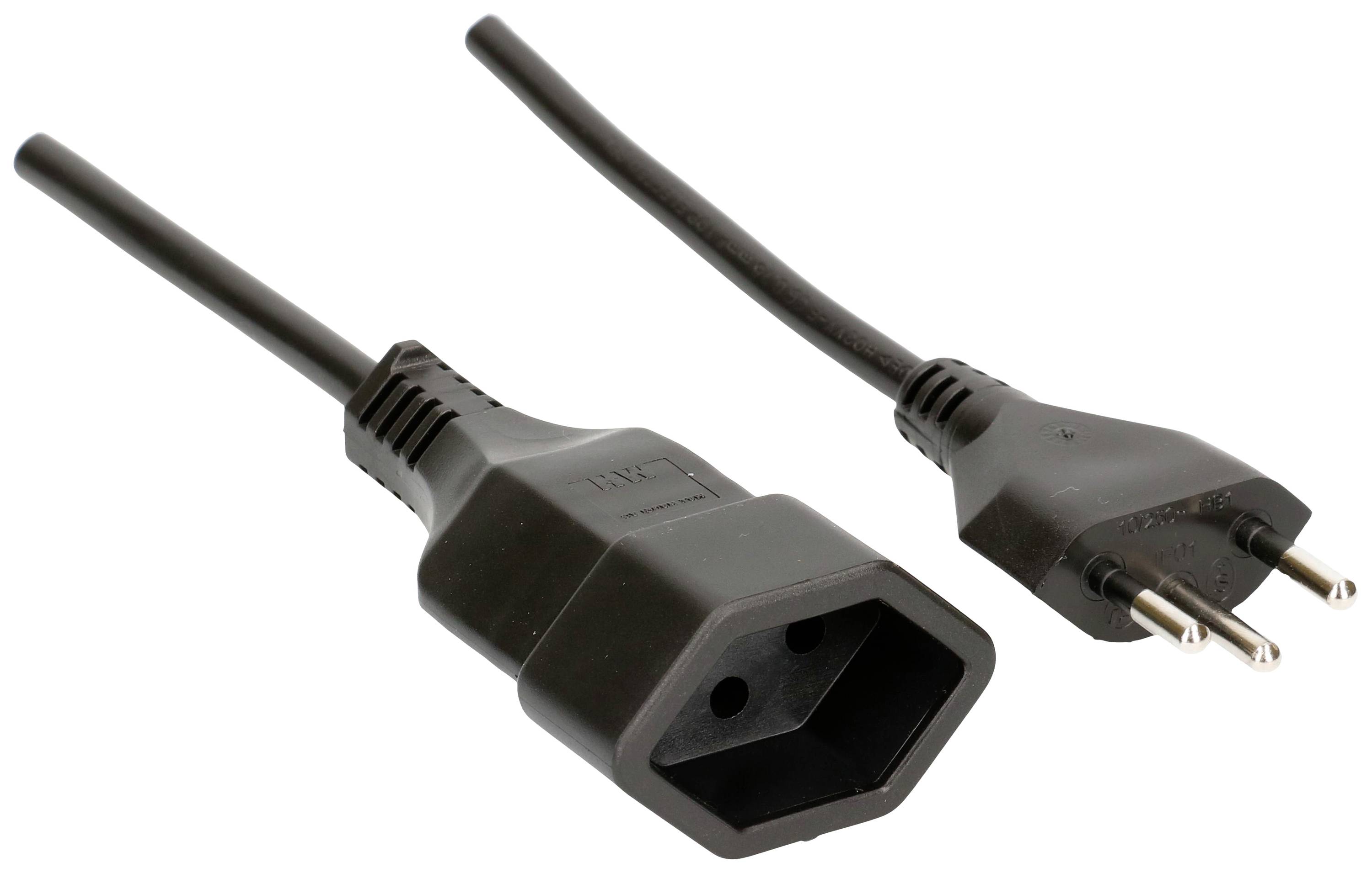 'Netzkabel mit Schuko-Stecker und IEC-Connector.'