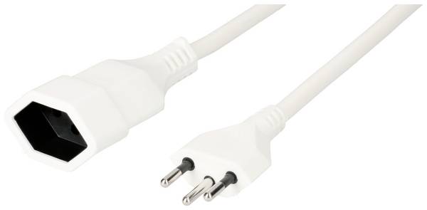 Max Hauri 114416 Strom Verlängerungskabel   Weiß 5 m H05VV-F 3G 1 mm²