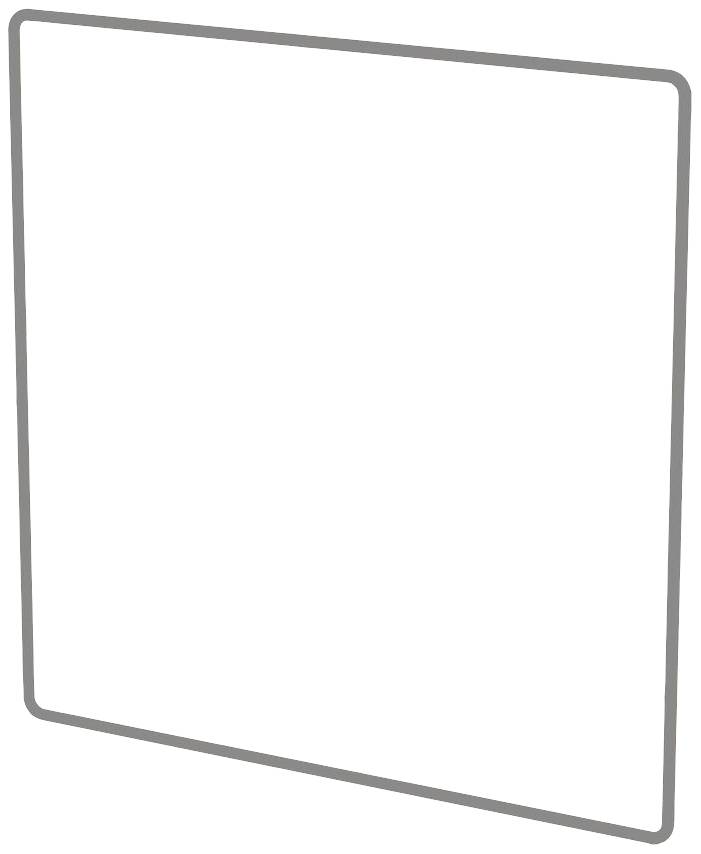Ein quadratischer Bilderrahmen mit leicht abgerundeten Ecken vor einem weißen Hintergrund.