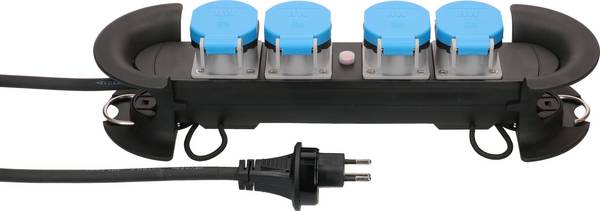 Construct-Line 168659 Steckdosenleiste  Schwarz, Grau, Hellblau CH-Stecker 1 St.