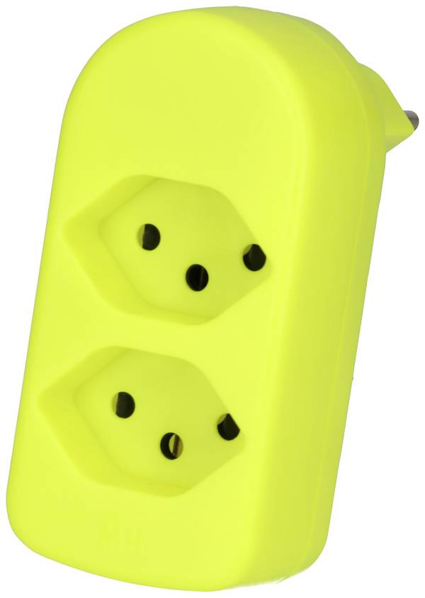 Max Hauri 161578  Steckdosen-Verteiler Fluoreszierend, Gelb