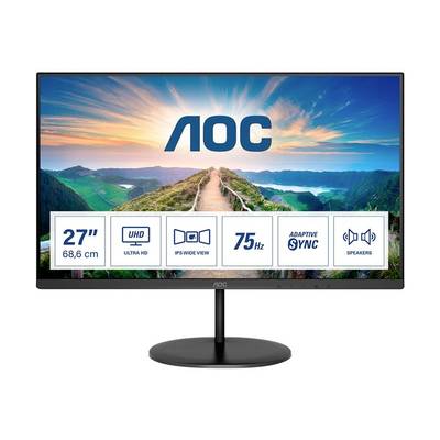 AOC U27V4EA LED-Monitor  EEK F (A - G) 68.6 cm (27 Zoll) 3840 x 2160 Pixel 16:9 4 ms HDMI®, DisplayPort, Kopfhörer-Buchs
