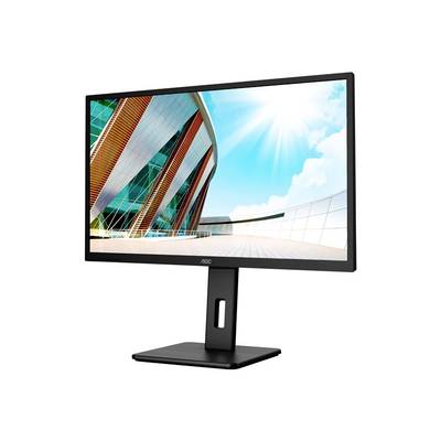 Ein Computerbildschirm zeigt ein modernes Gebäude mit blauen Himmel im Hintergrund. Der Monitor hat einen schmalen, schwarzen Rahmen.
