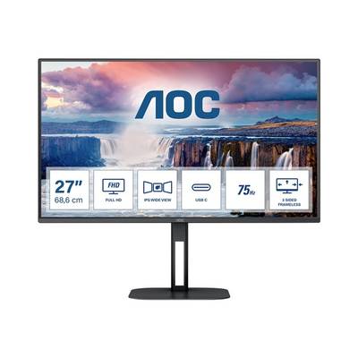 AOC Value-Line 27V5CE/BK LED-Monitor  EEK E (A - G) 68.6 cm (27 Zoll) 1920 x 1080 Pixel 16:9 4 ms HDMI®, Kopfhörer-Buchs