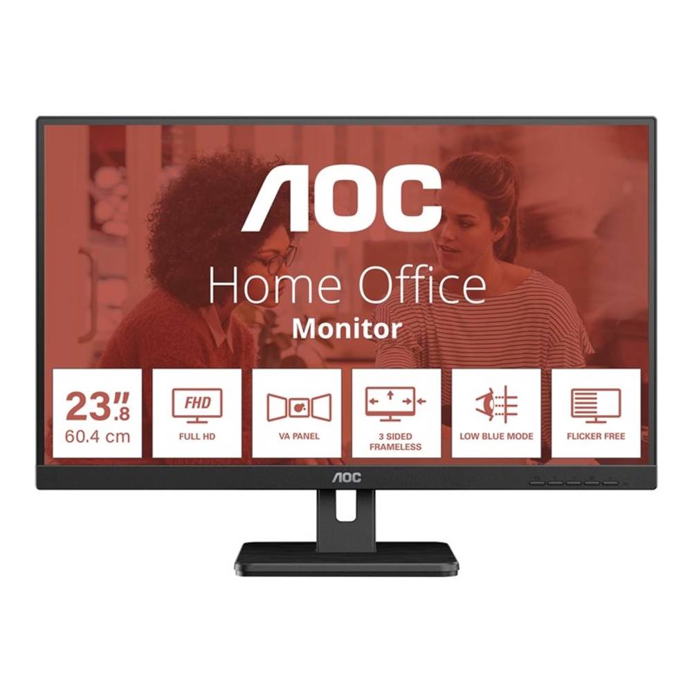 AOC Essential-line 24E3UM LED-monitor Energielabel E (A - G) 61 cm (24 inch) 1920 x 1080 Pixel 16:9 4 ms HDMI, DisplayPort, Hoofdtelefoonaansluiting, USB,