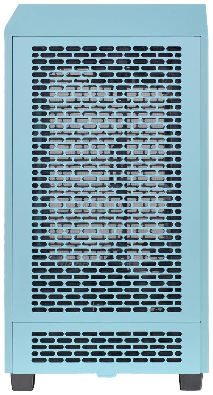 Ein blauer Luftreiniger mit schwarzem Gitter auf der Vorderseite, geeignet für Innenräume zur Verbesserung der Luftqualität.