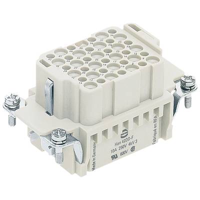 Ein rechteckiger elektrischer Steckverbinder mit spezifischen Pin-Nummern und -Anschlüssen, geeignet für 10A, 250V oder 600V Anwendungen.