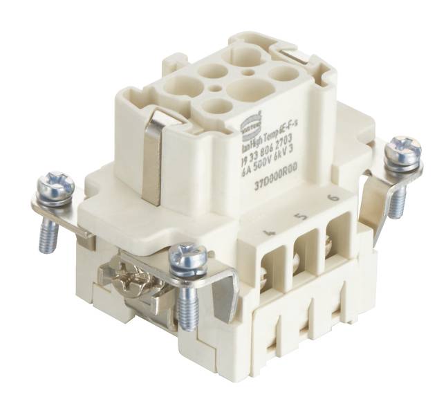 HARTING Han High Temp 6E Buchseneinsatz (F) Schraubanschluss, 6-polig+PE 500V, 16A - 1 Stück