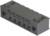 Elektrischer Anschlussstecker mit sechs Buchsen, rechteckig und grau, für elektronische Geräte in industriellen Anwendungen.