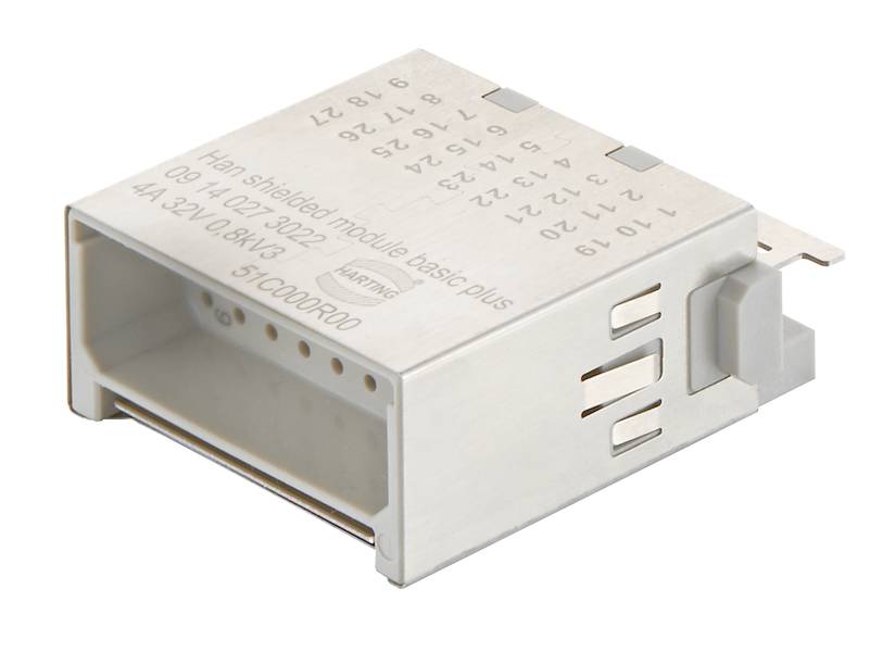 09140273022 HARTING Han Shielded Modul Basic + Schirm 360 Stifteinsatz (M) Crimpanschluss, 27-polig+Schirmung 32V, 4A -