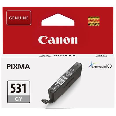 'Tintenpatrone Canon PIXMA 531 GY, ChromaLife100, original, graue Tinte, Verpackung zeigt Produkt und Marke.'