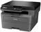 Ein schwarzer Multifunktionsdrucker mit Display und Tasten, Marke 'Brother', geeignet für Drucken, Scannen und Kopieren in Büros.