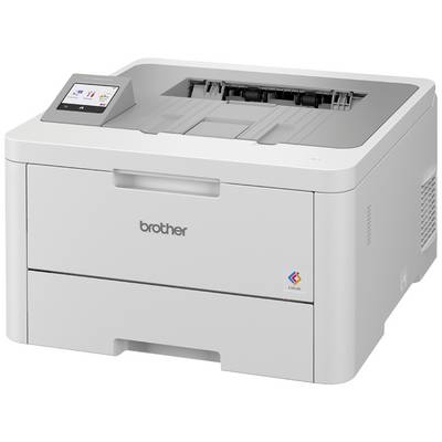 Ein weißer Drucker mit einem kleinen Display auf der linken Oberseite und dem Schriftzug 'brother' auf der Vorderseite.