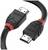 Schwarzes HDMI-Kabel mit roten Akzenten, Markenlogo sichtbar.