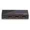 Kompakter HDMI-Switch mit drei HDMI-Anschlüssen, beschriftet als 'OUTPUT', 'INPUT 1' und 'INPUT 2', sowie einem 5VDC-Stromanschluss.