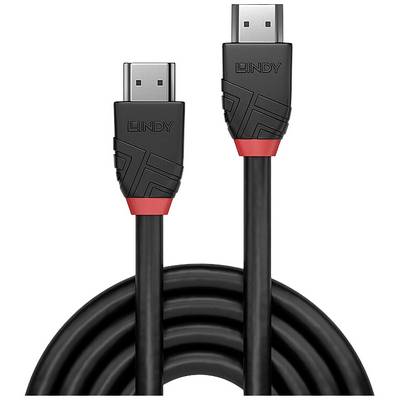 DisplayPort Kabel von der Marke Lindy, zeigt Stecker mit roten Markierungen und gewundenem Kabel.