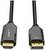 Zwei Kabel, eins mit HDMI-Anschluss und das andere mit DisplayPort-Anschluss. Beide Stecker sind schwarz mit goldenen Kontakten.