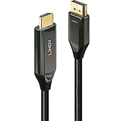 LINDY DisplayPort / HDMI Adapterkabel DisplayPort Stecker, HDMI-A Stecker 3.00 m Schwarz 40932  DisplayPort-Kabel