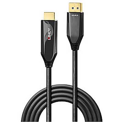 HDMI-zu-USB-Kabel mit LINDY-Logo auf dem HDMI-Anschluss, zeigt beide Enden des Kabels.