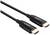 'Zwei schwarze HDMI-Kabel mit goldenen Anschlüssen. Auf den Steckern steht der Markenname.'