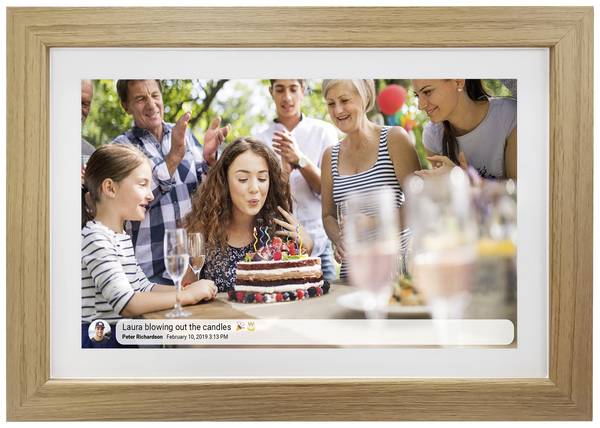 Denver PFF-1042 Lightwood Digitaler WiFi-Bilderrahmen 25.7 cm 10.1 Zoll EEK: C (A - G) 1280 x 800 Pixel 16 GB Holz (hell)