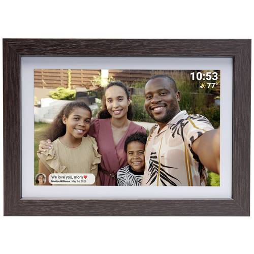 Denver PFF-1042 Darkwood Digitaler WiFi-Bilderrahmen 25.7 cm 10.1 Zoll EEK: C (A - G) 1280 x 800 Pixel 16 GB Holz (dunke...