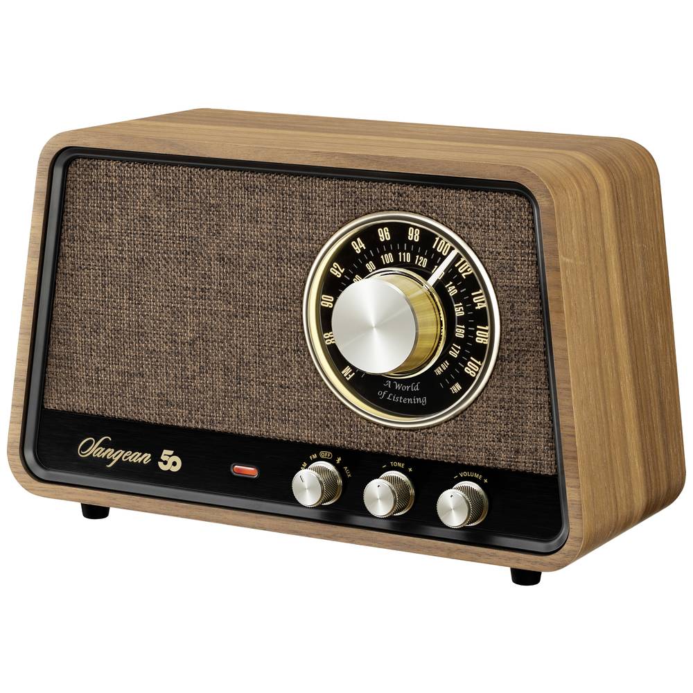 Sangean Premium Wooden Cabinet WR-101 Radio AM, FM Bluetooth, AUX, FM Walnoot