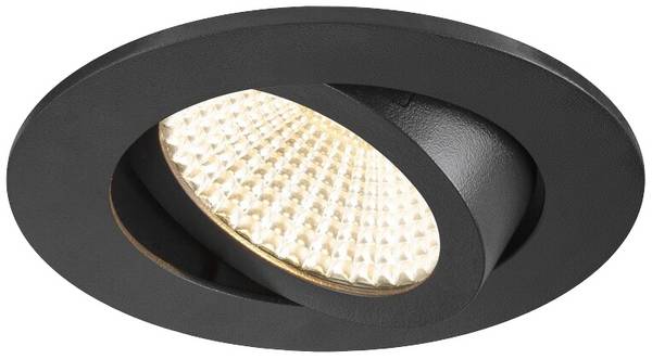 SLV New Tria 68 Spot Aluminium Schwarz Rund 8.3W 750lm 60D - 930 Warmweiß | Ausschnitt 68mm - Höc