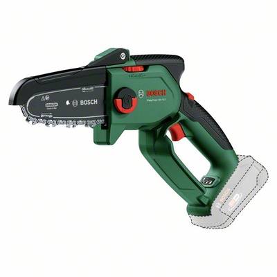 Akkusäge von Bosch, Modell EasyCut 12. Kompaktes Design mit grünem Griff und rotem Schalter. Ideal für präzise Schnitte.