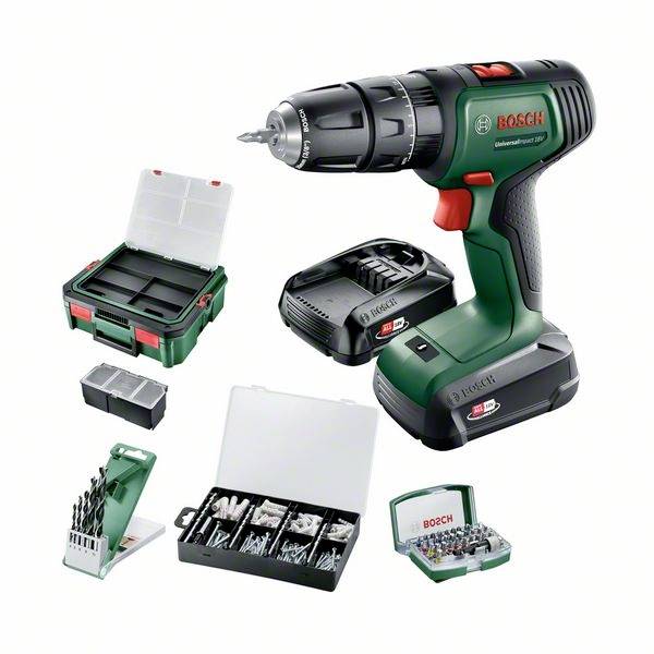 Bosch Home and Garden UniversalImpact 18V + SystemBox -Trapano avvitatore a batteria