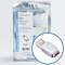 Eine USB-Speicherstickverpackung mit der Aufschrift 'Smart Keeper Essential'. Daneben ein USB-Stick mit Zahlenschloss.