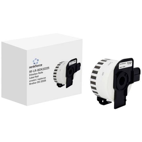 Renkforce Etiketten Rolle Kompatibel ersetzt Brother DK-22225 38 mm x 30.48 m Papier Weiß 30.48 m Standard Universal-Eti...
