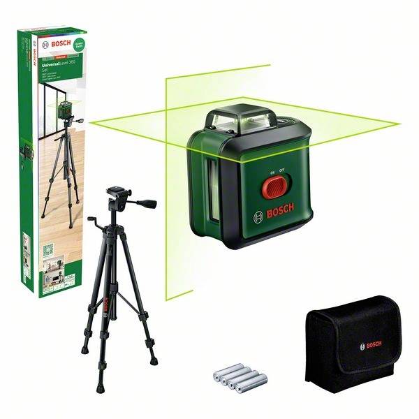 Bosch Home and Garden UniversalLevel 360 Set Kreuzlinienlaser grüner Laser