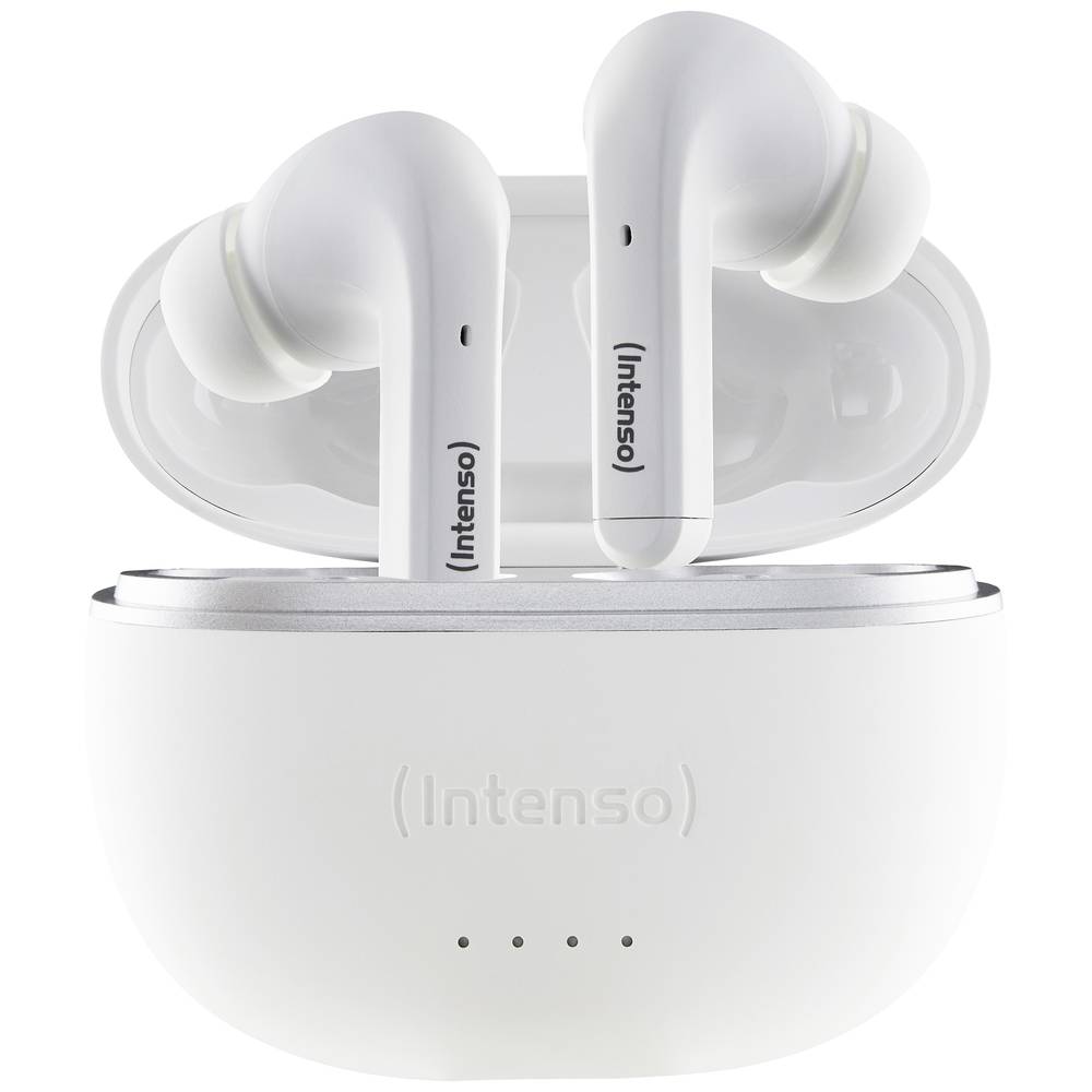 Intenso T302A In Ear headset Bluetooth Stereo Wit Noise Cancelling Indicator voor batterijstatus, He