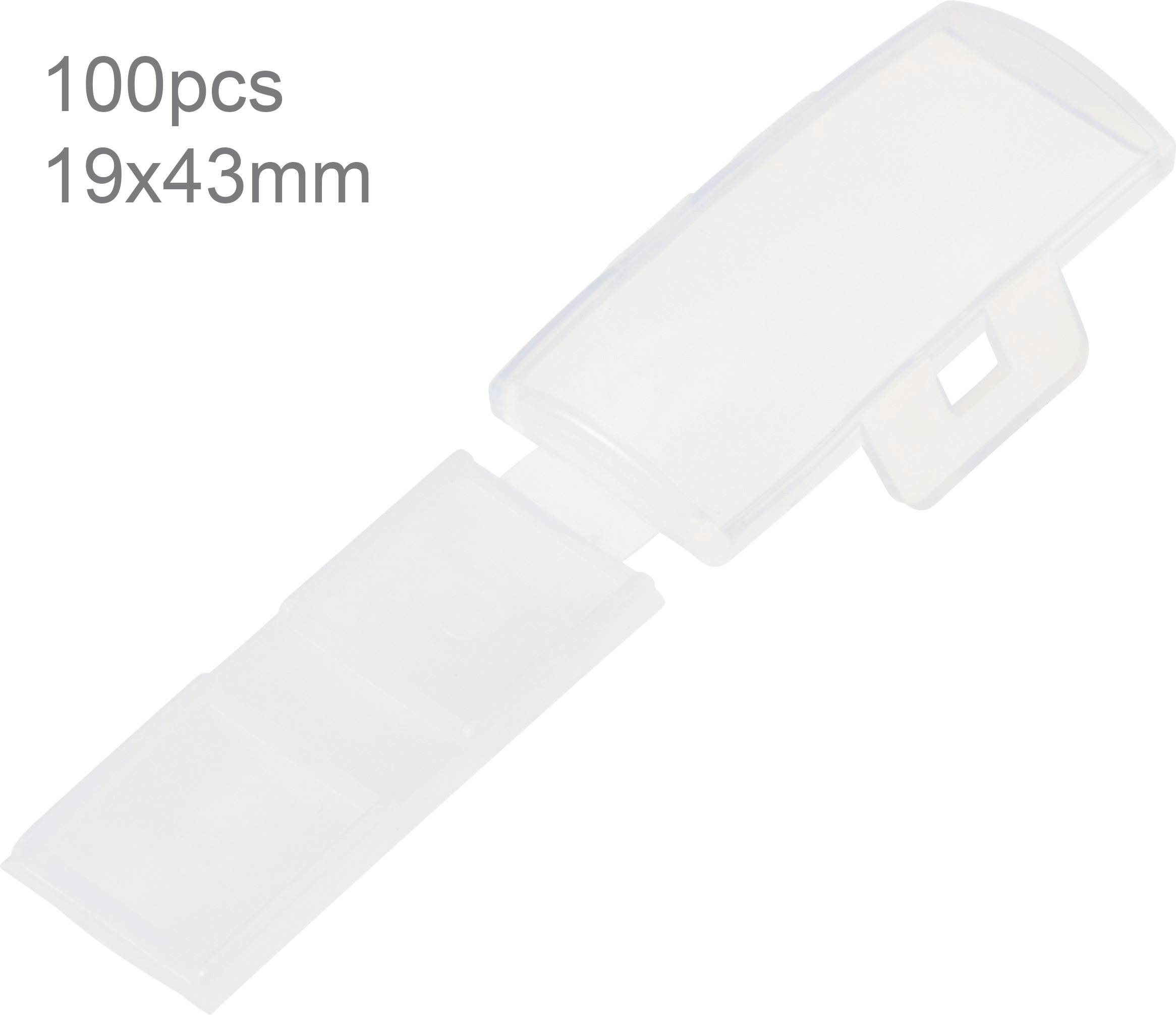 Durchsichtige Kabelverbinder-Abdeckung, 19x43mm, Verpackungsinhalt: 100 Stück.