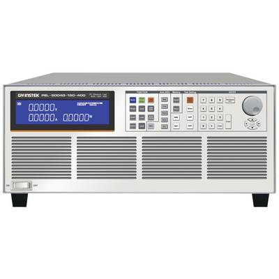 Elektronisches Lastgerät mit digitalem Display zeigt Leistungswerte an. Mehrere Tasten und Drehregler zur Steuerung und Einstellung.
