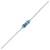 Ein zylindrischer Widerstand mit farbigen Streifen zur Kennzeichnung des Widerstandswerts.